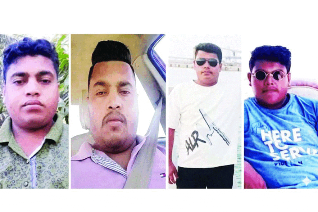 নিহতরা : মো. রাশেদ, মো. শাহেদ, মো. সিরাজ ও মো. শহিদ